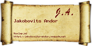 Jakobovits Andor névjegykártya