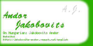 andor jakobovits business card